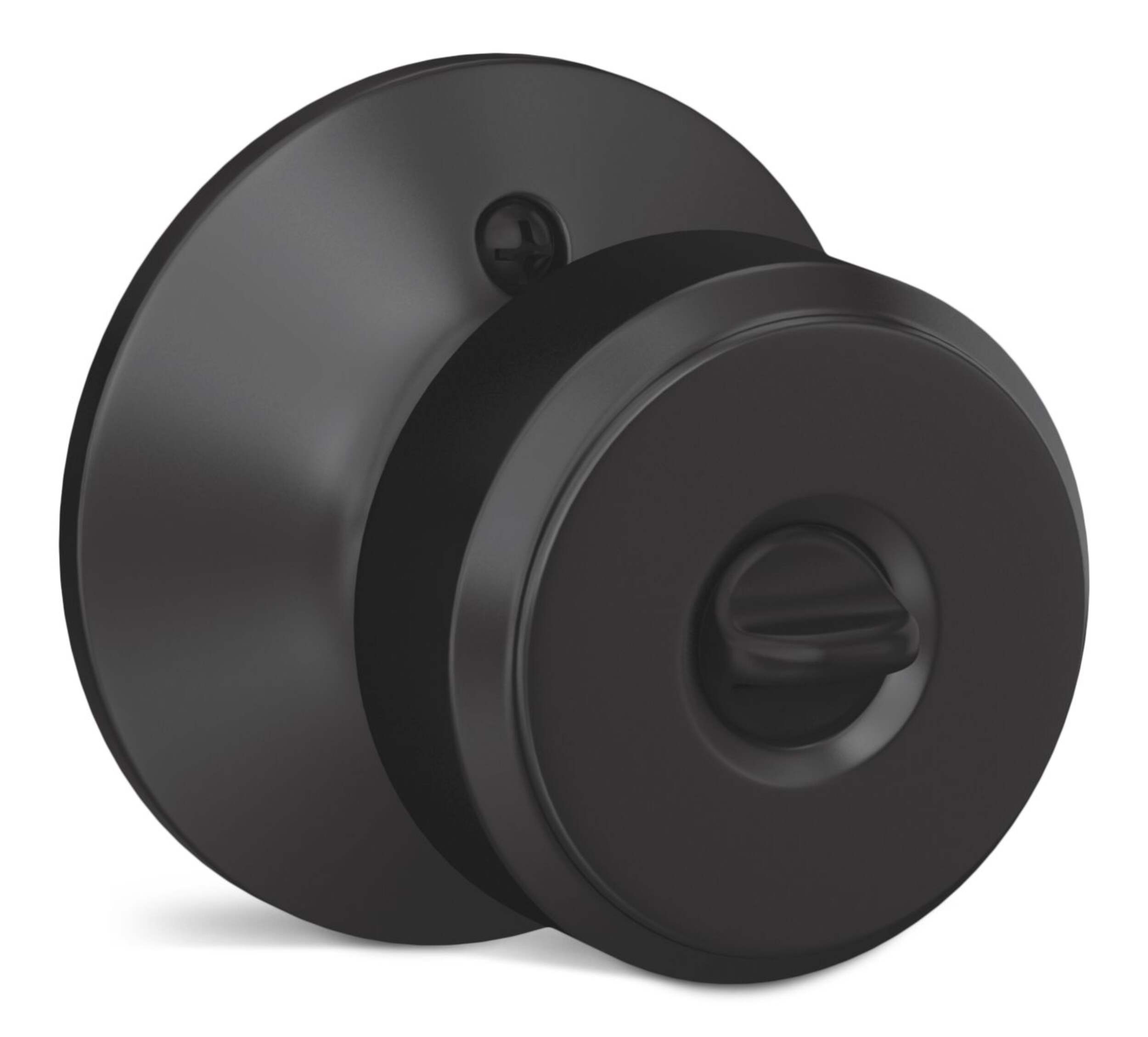 Schlage Bowery Keyed Entry Door Knob, Lifetime Warranty, Matte Black Front_Three_Fourths_Angled_Right