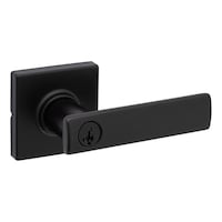 Weiser Breton Keyed Entry Door Handle, Exterior Door Handle with SmartKey, Matte Black