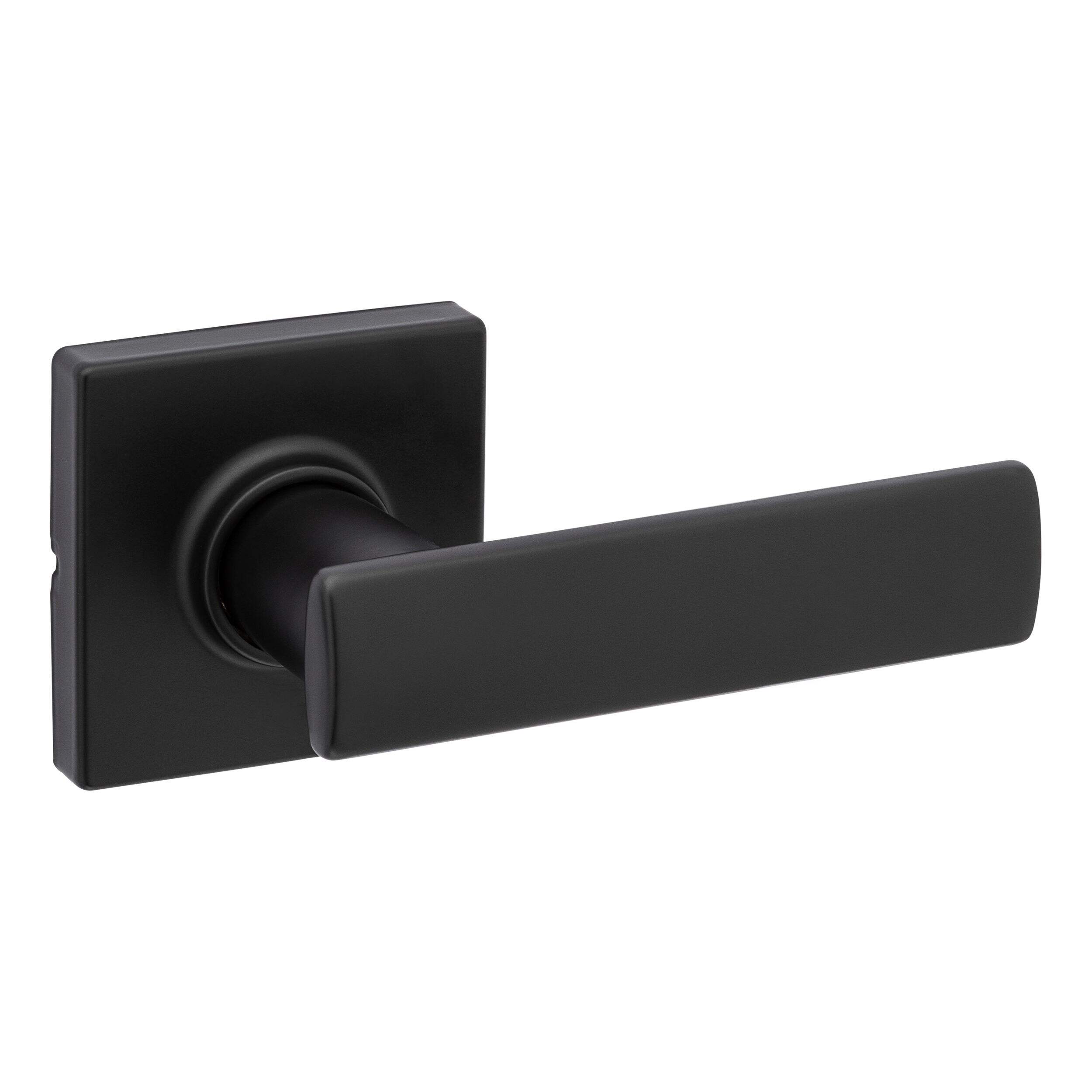 Weiser Breton Passage Door Handle for Hall/Closet, Interior Door Lever, Matte Black Front_Three_Fourths_Angled_Right