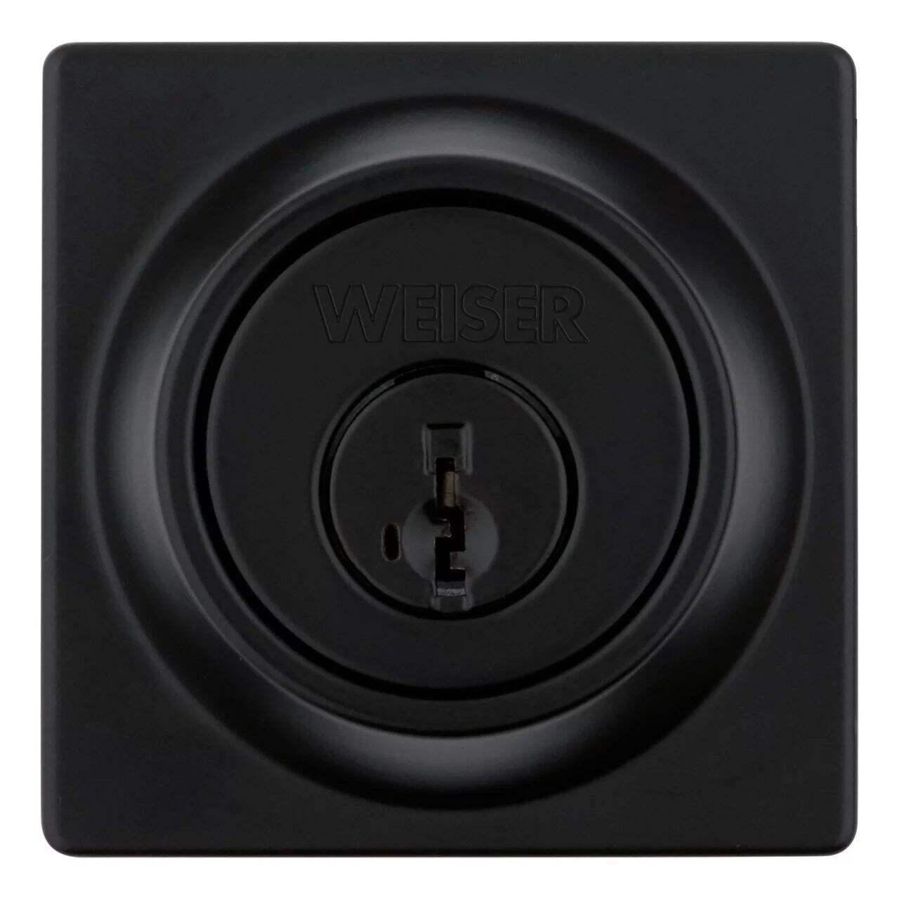 Weiser Elements Square Deadbolt Door Lock, Matte Black