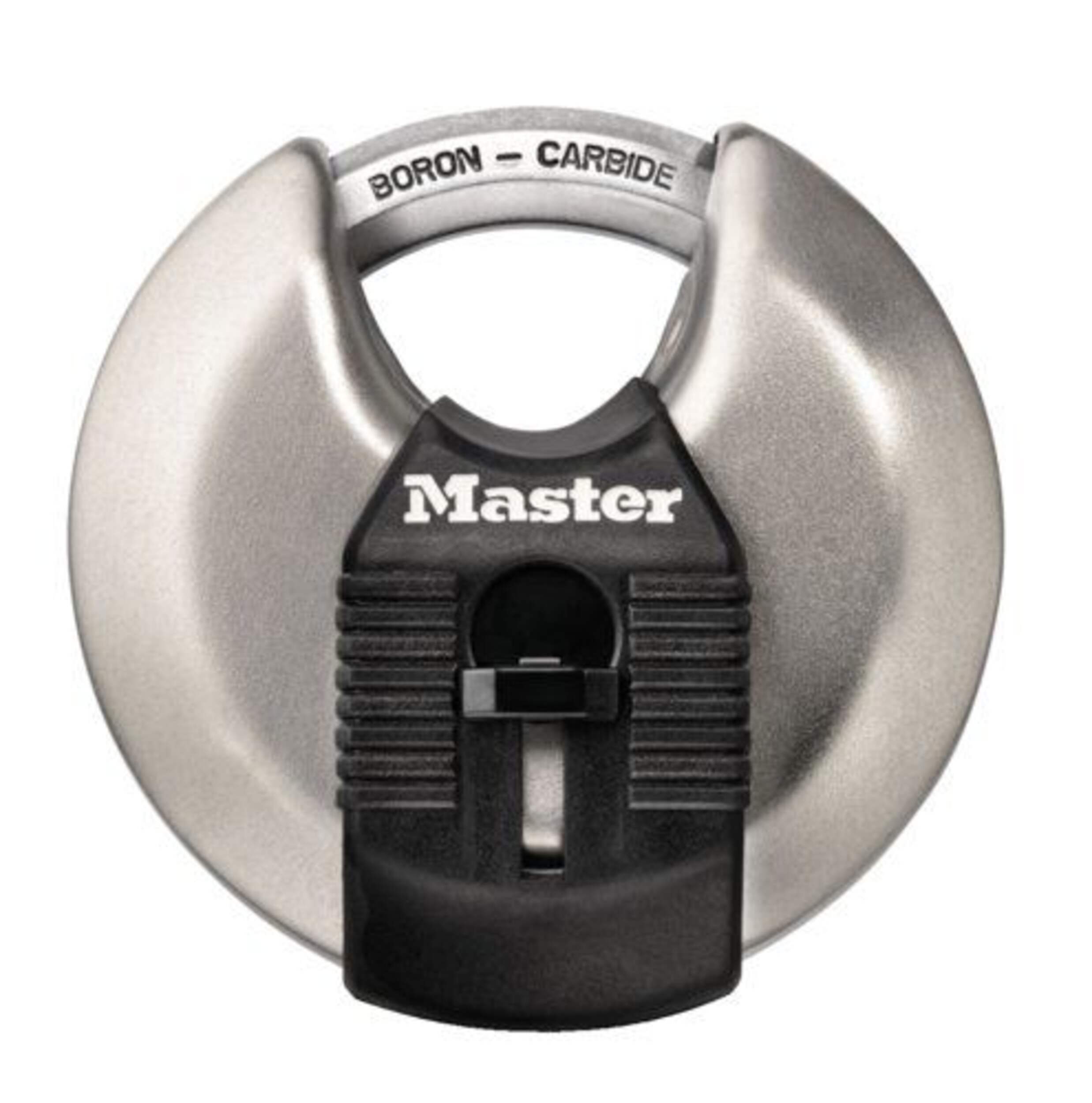 Master Lock 70 mm Wide Magnum Keyed Discus Padlock, Stainless Steel Front_Flat