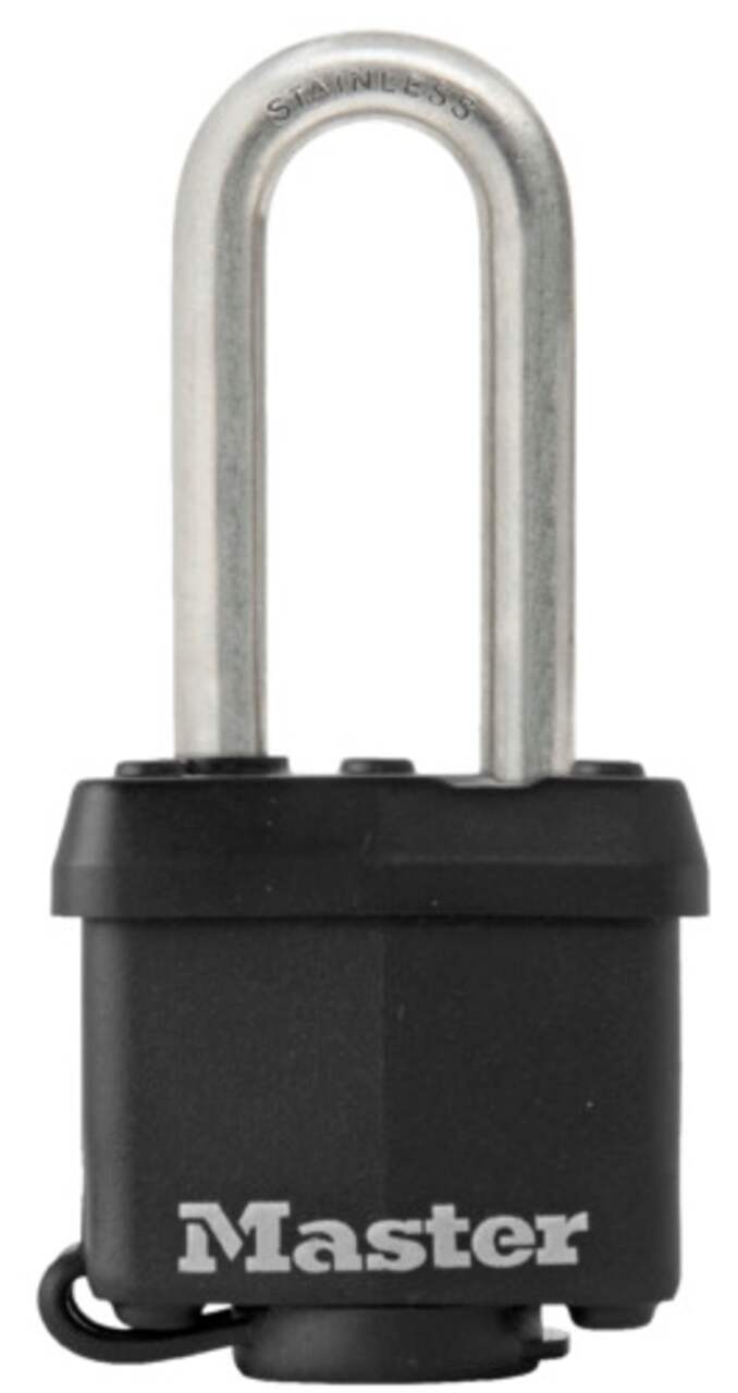 Cadenas à clé couvert Master Lock, 40 mm de largeur, avec arceau de 51 mm,  acier inoxydable