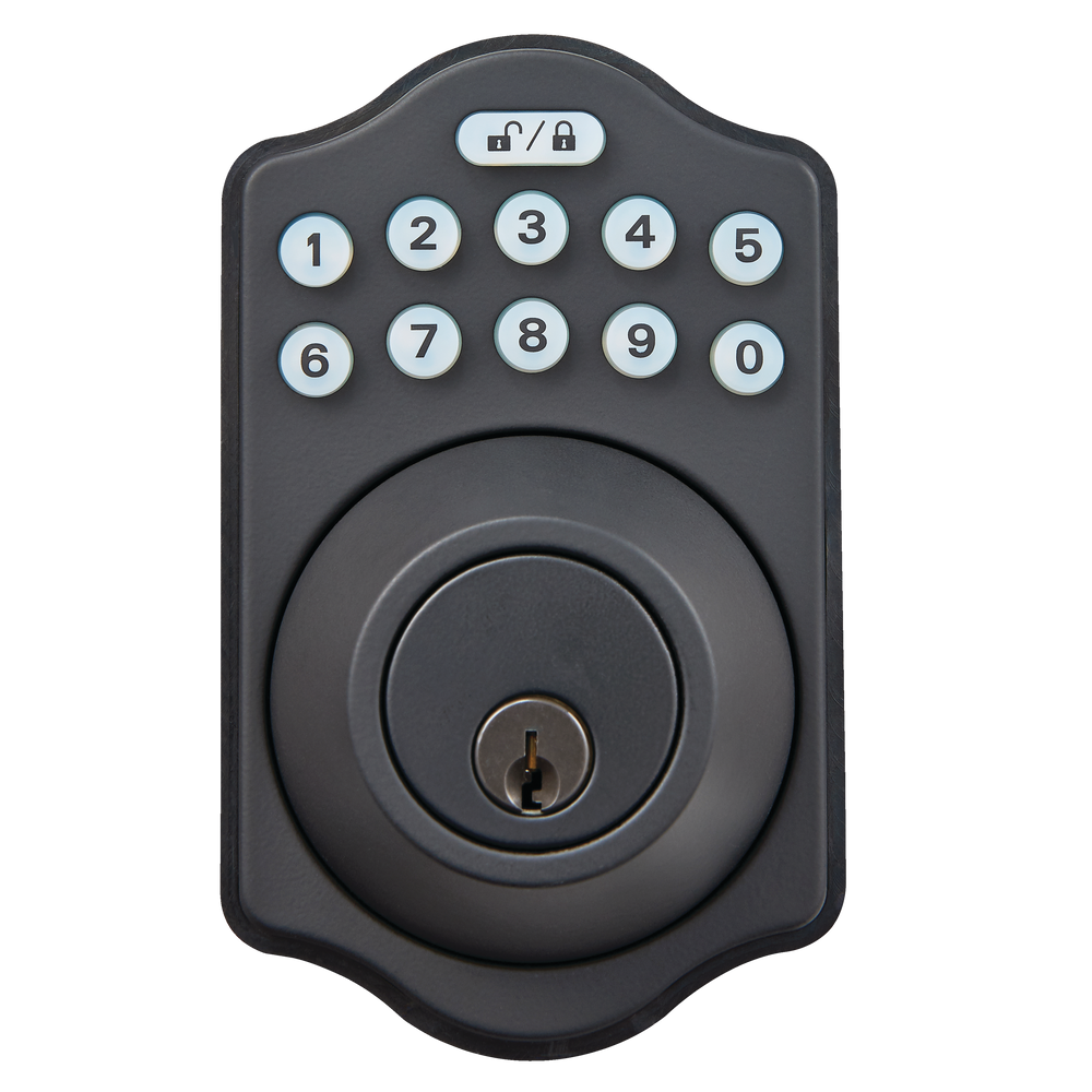 EZSET Electronic Dead Bolt, Matte Black Canadian Tire