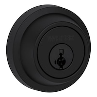 Weiser Elements Round Deadbolt Lock, ANSI/BHMA Grade 3 Certified Front Door Lock Featuring SmartKey, Matte Black