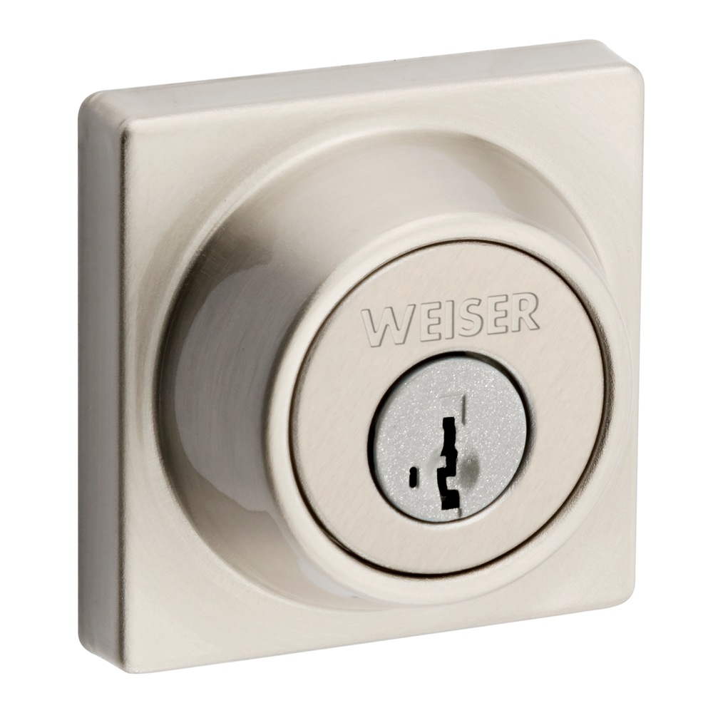 Elements by Weiser Square Deadbolt Lock, Satin Nickel Canadian Tire