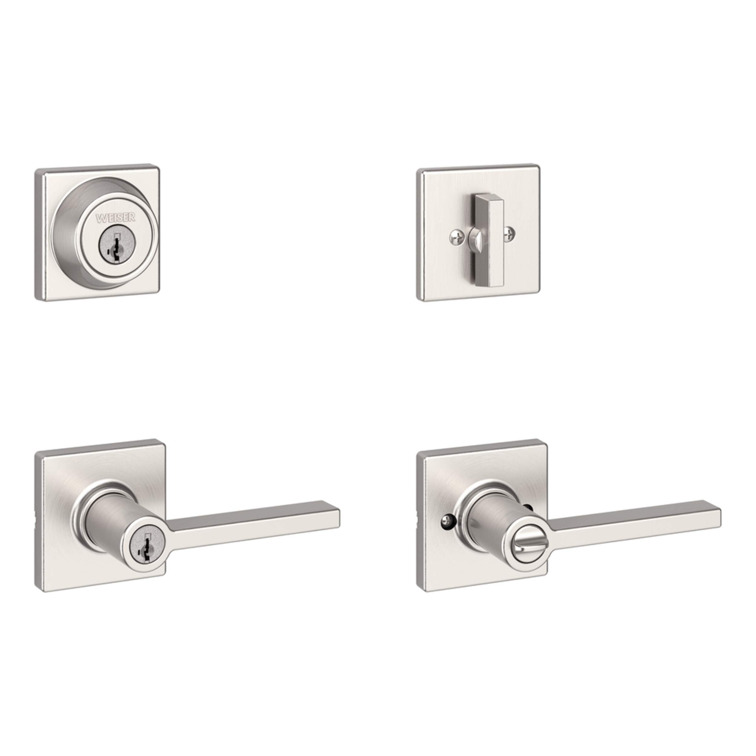 Weiser Casey Entry Handleset Deadbolt Combo with SmartKey Security, Satin Nickel Canadian Tire