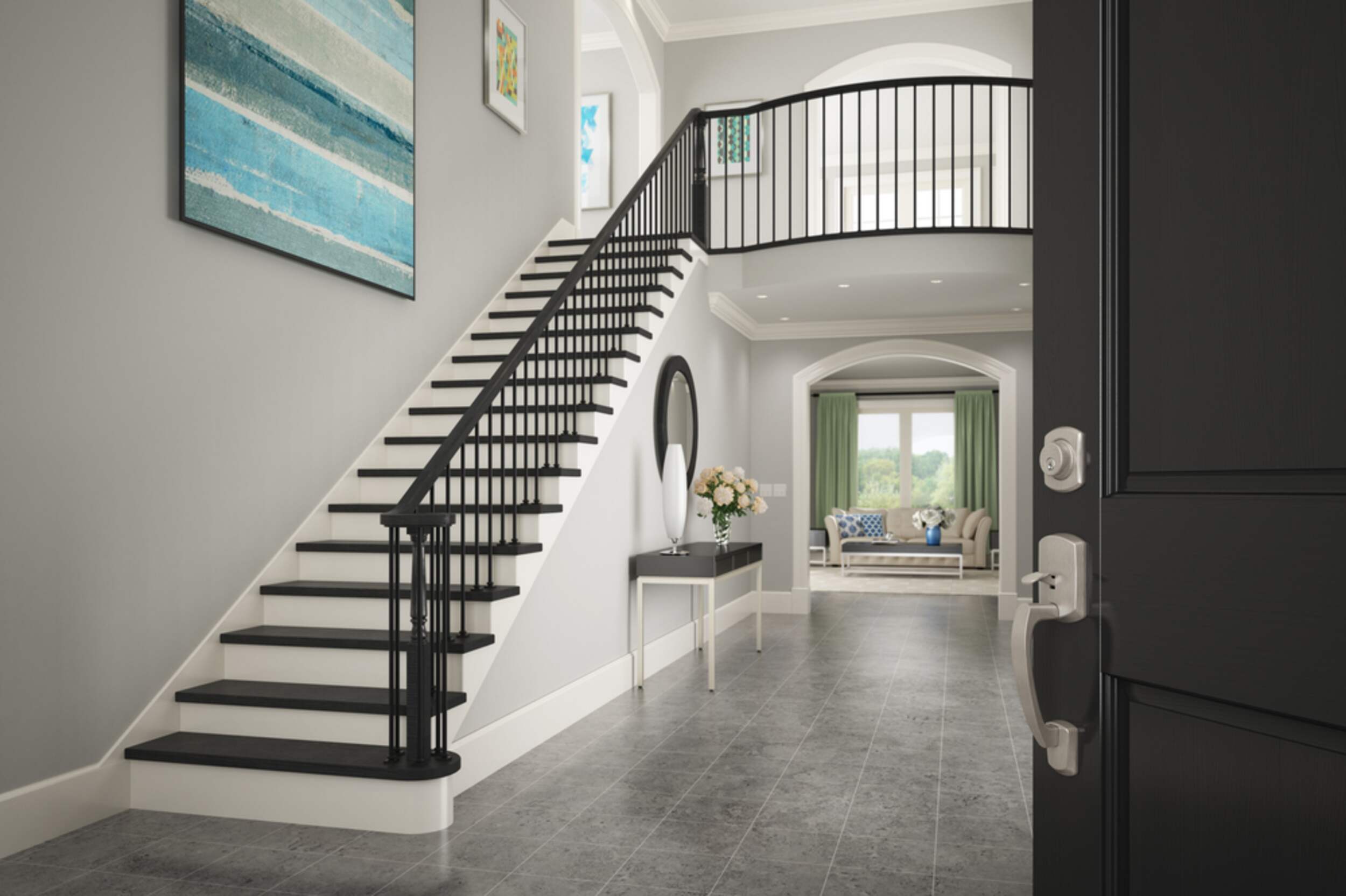 Schlage Greenwich Broadway Lower Handleset, Satin Nickel Canadian Tire