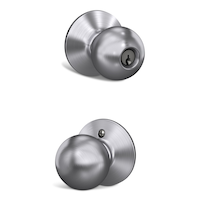 Schlage Orbit Light Commercial Keyed Storeroom Door Knob, Lifetime Warranty, Satin Chrome Composite_or_Mixed
