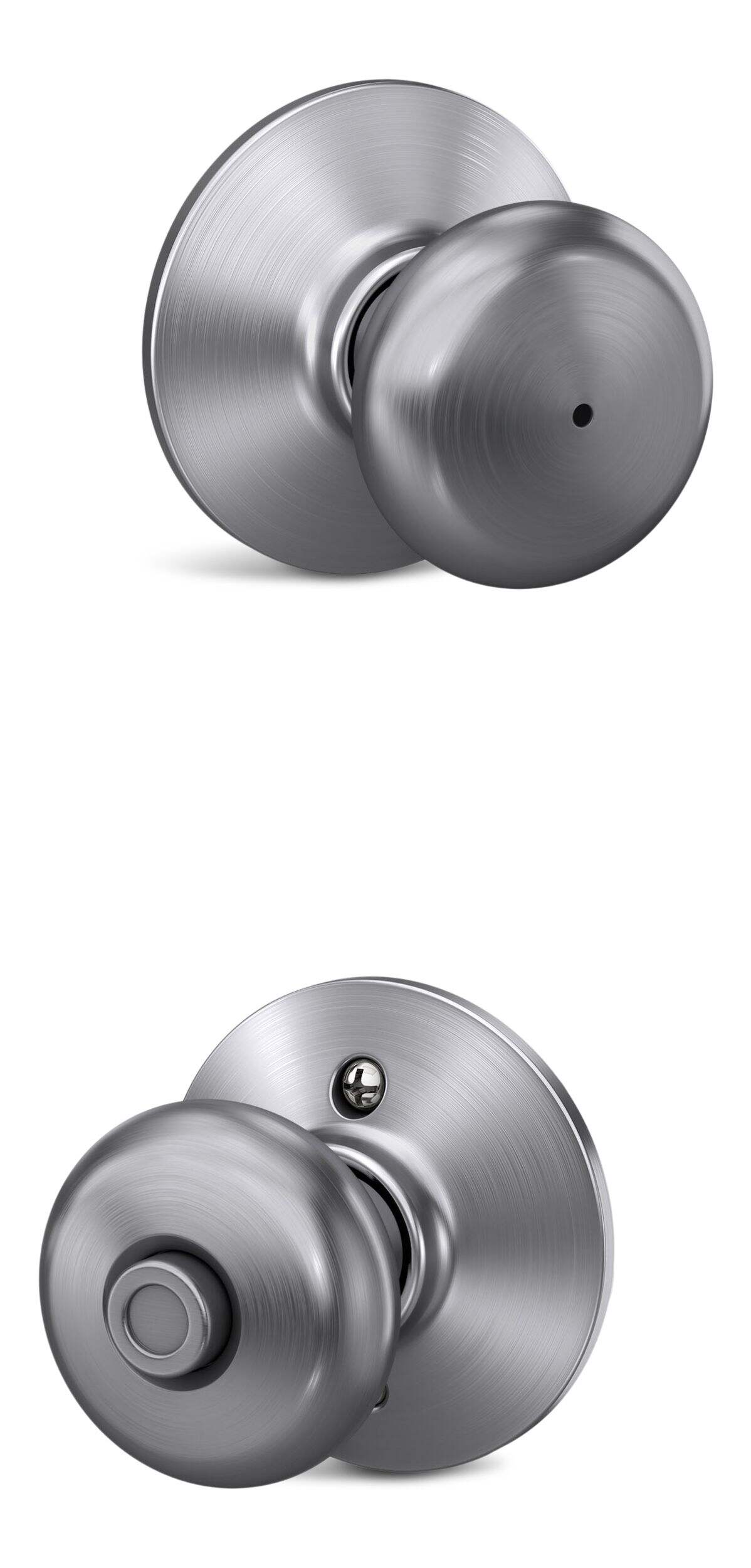 Plymouth Satin Chrome Light Commercial Privacy Interior Door Lock Knob Rated AAA Composite_or_Mixed