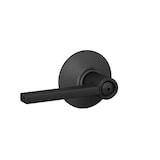 Schlage Privacy Latitude Lever, Matte Black Front_Three_Fourths_Angled_Right