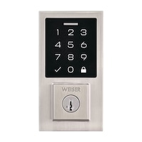Weiser SmartCode Keyless Entry Deadbolt Door Lock, 10-Button Touchpad Door Lock with Backlit Keypad, Satin Nickel