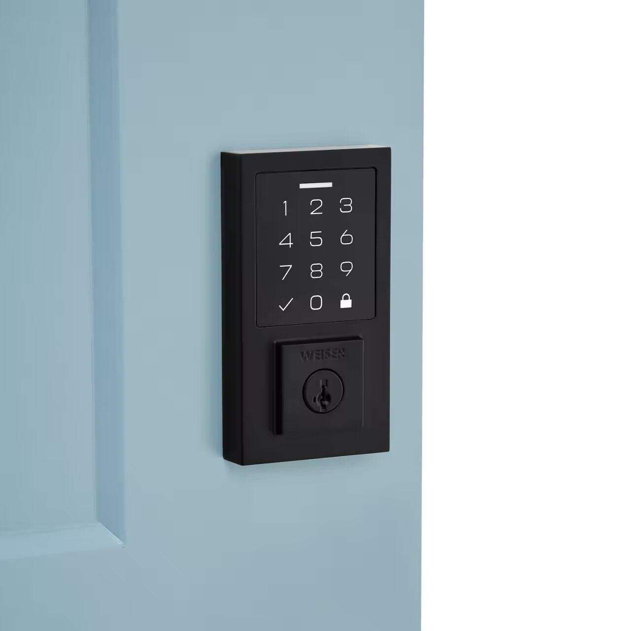 Weiser Smartcode Contemporary Touchpad Electronic Deadbolt Door Lock, Matte  Black