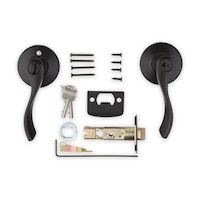Weiser Elements Belmont Door Handle Lever with Key, Matte Black Composite_or_Mixed