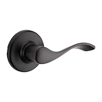Weiser Belmont Passage Door Handle, Reversible Interior Door Levers for Hall and Closet Use, Matte Black Front_Three_Fourths_Angled_Right