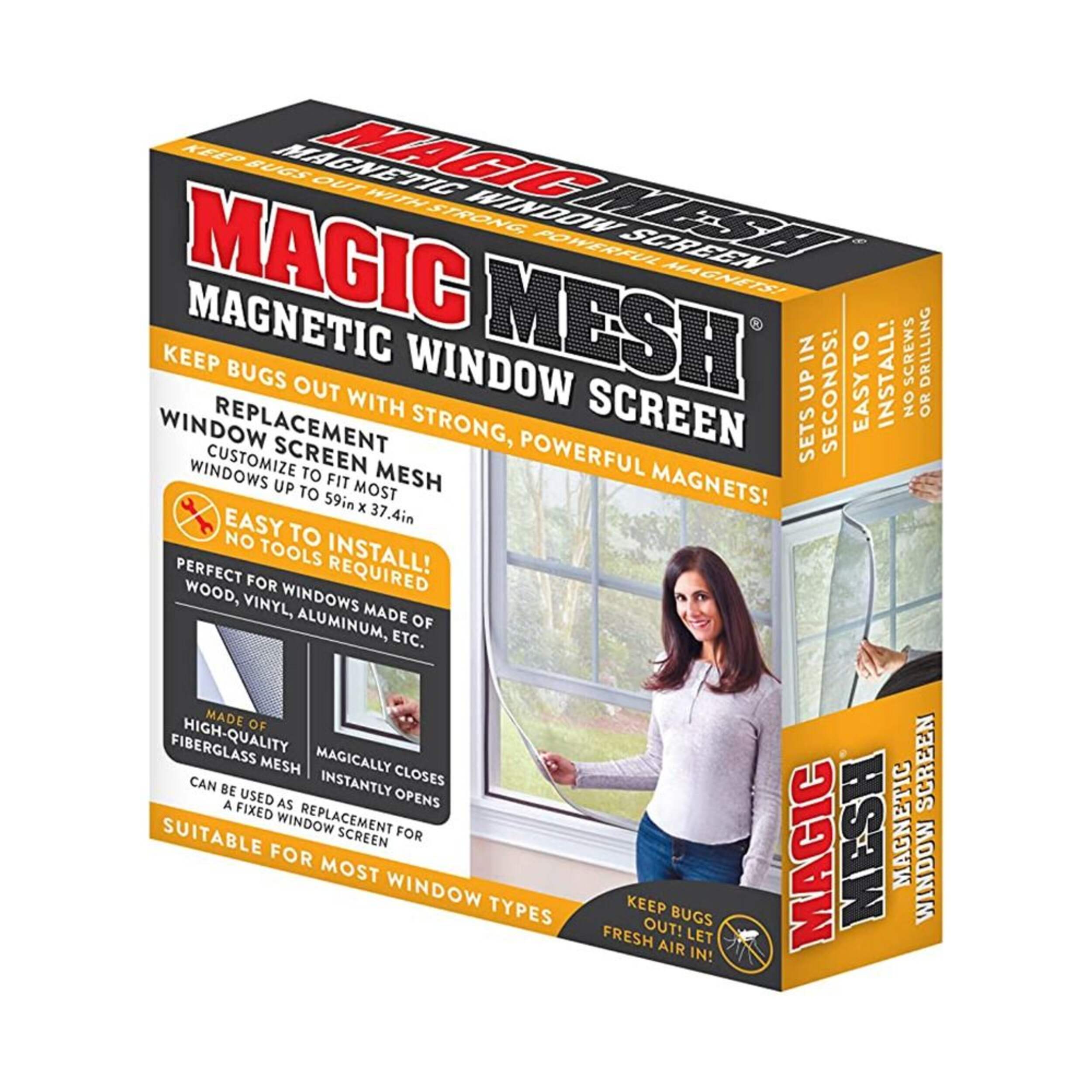 Magic Mesh DIY Replacement Window Screen Mesh, AntiFly/Bug