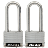 Master Lock Stainless Steel Lock with Long Shackle, 2.5-in, 2-pk Front_Flat