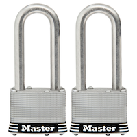 Master Lock Stainless Steel Lock with Long Shackle, 2.5-in, 2-pk Front_Flat