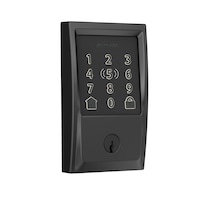 Schlage Encode Plus Century Smart Wi-Fi Deadbolt, Matte Black Front_Three_Fourths_Angled_Right