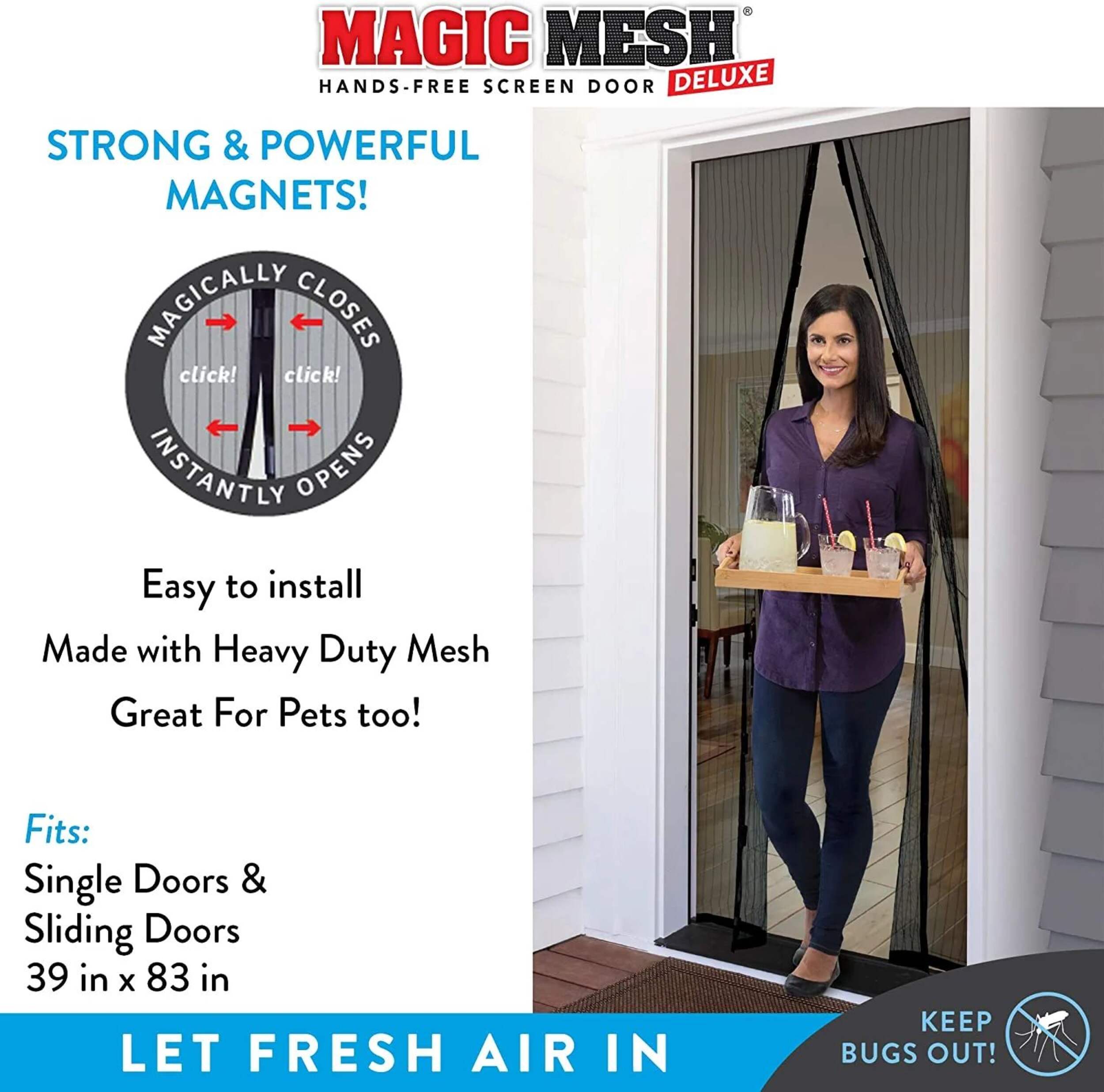 Magic Mesh Deluxe HandsFree Screen Door, Black Canadian Tire