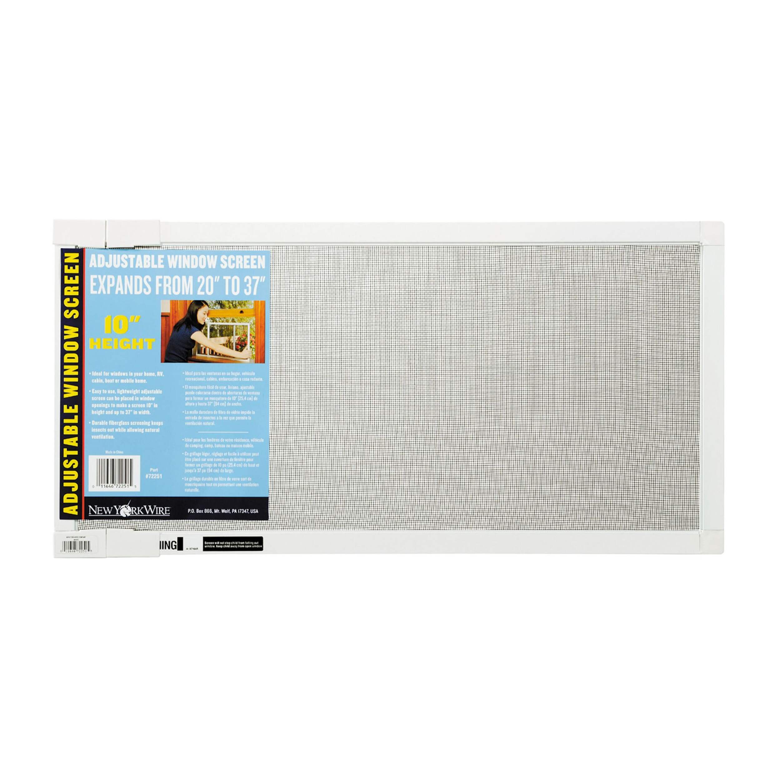 Saint-Gobain Adjustable Window Screen, White, 15-x-37-in Front_Flat