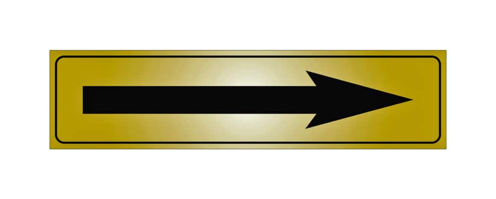 Hillman Self-Adhesive Direction Arrow Sign, x 8-in, Yellow/Black  Canadian Tire