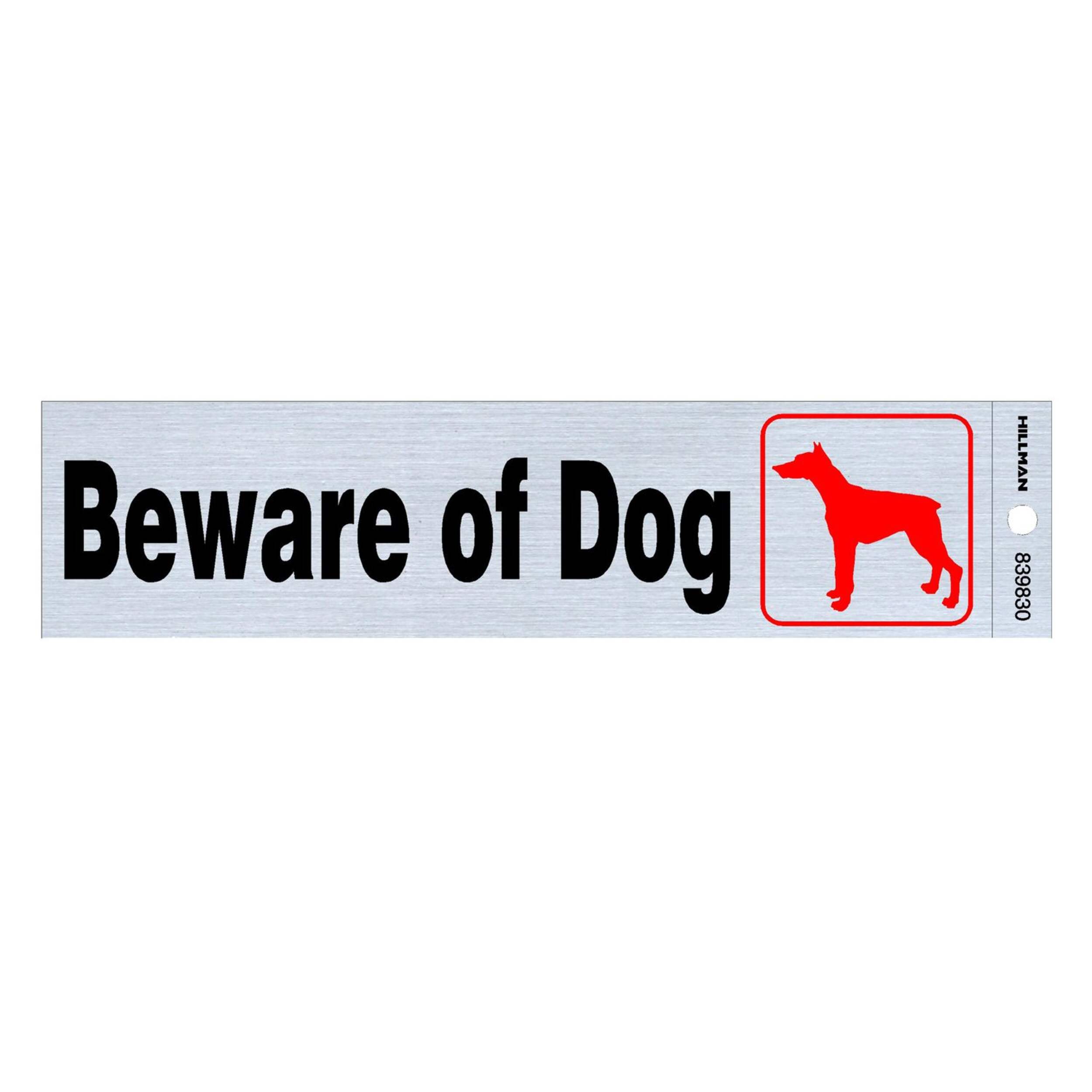 Sign Beware Of The Dog, 2-in x 8-in Front_Flat