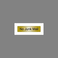 Sign No Junk Mail, 2-in x 8-in