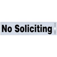 No Soliciting Sign, 2-in x 8-in Front_Flat