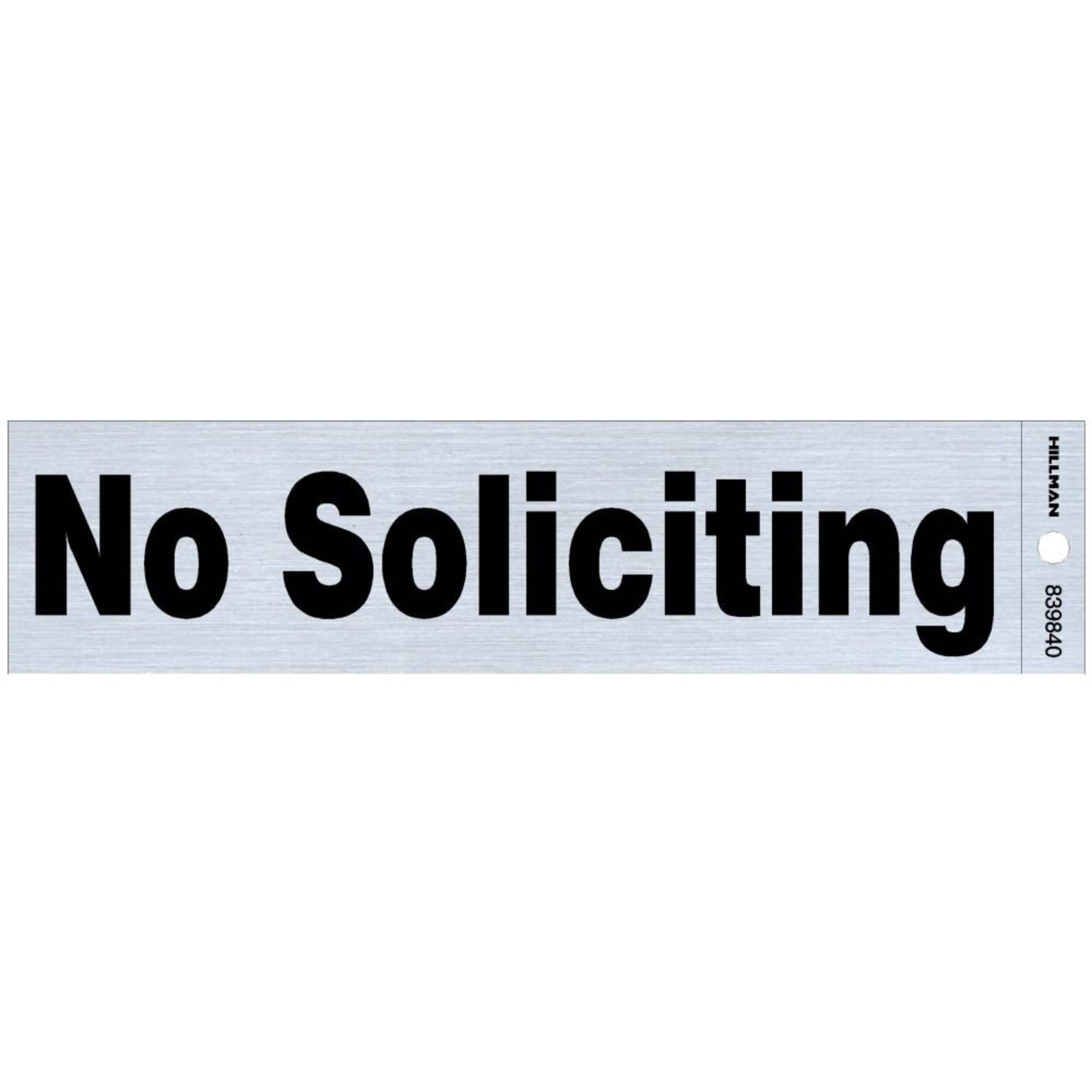 No Soliciting Sign, 2-in x 8-in Front_Flat