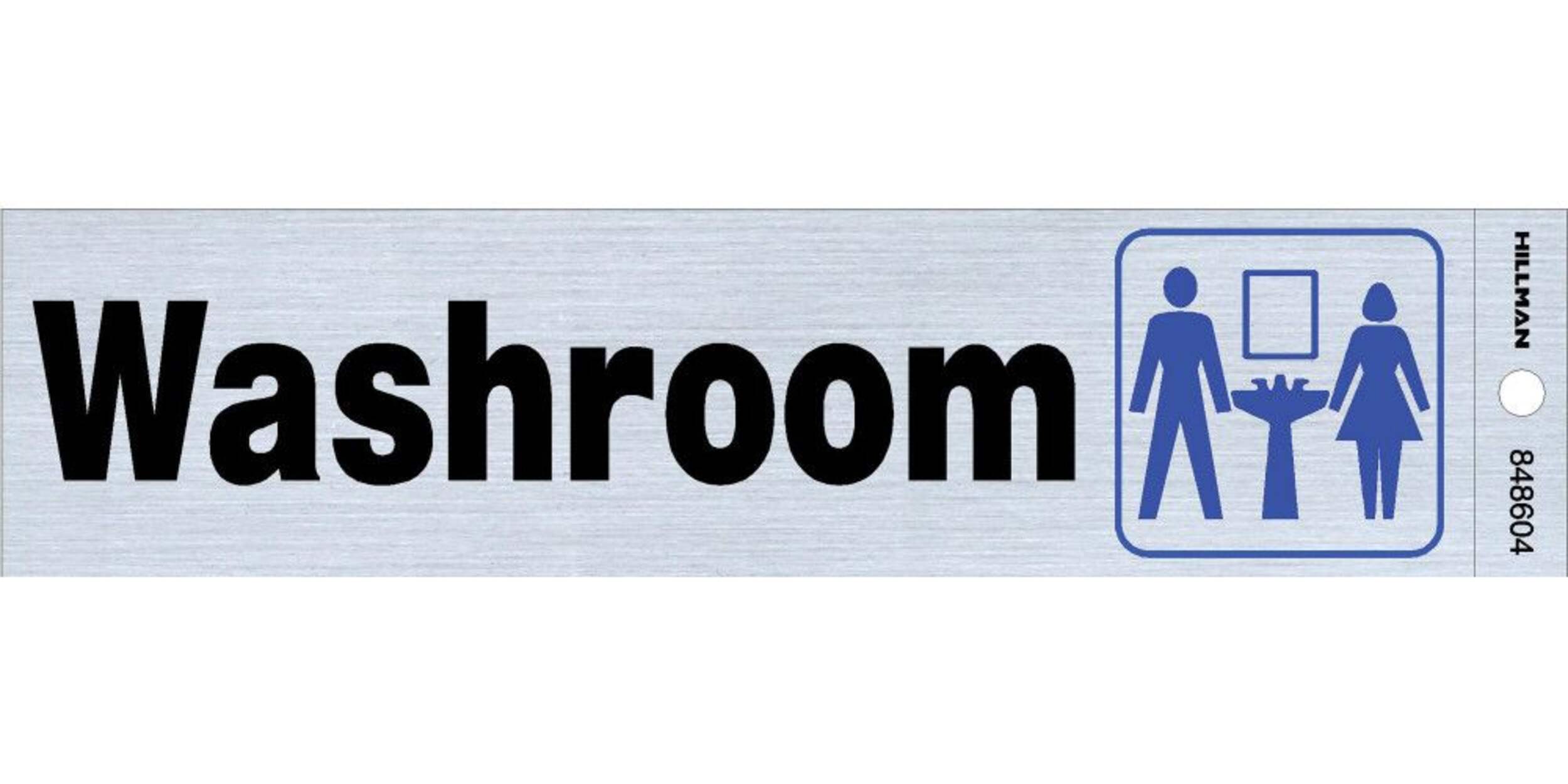 Sign Washroom, 2-in x 8-in Front_Flat