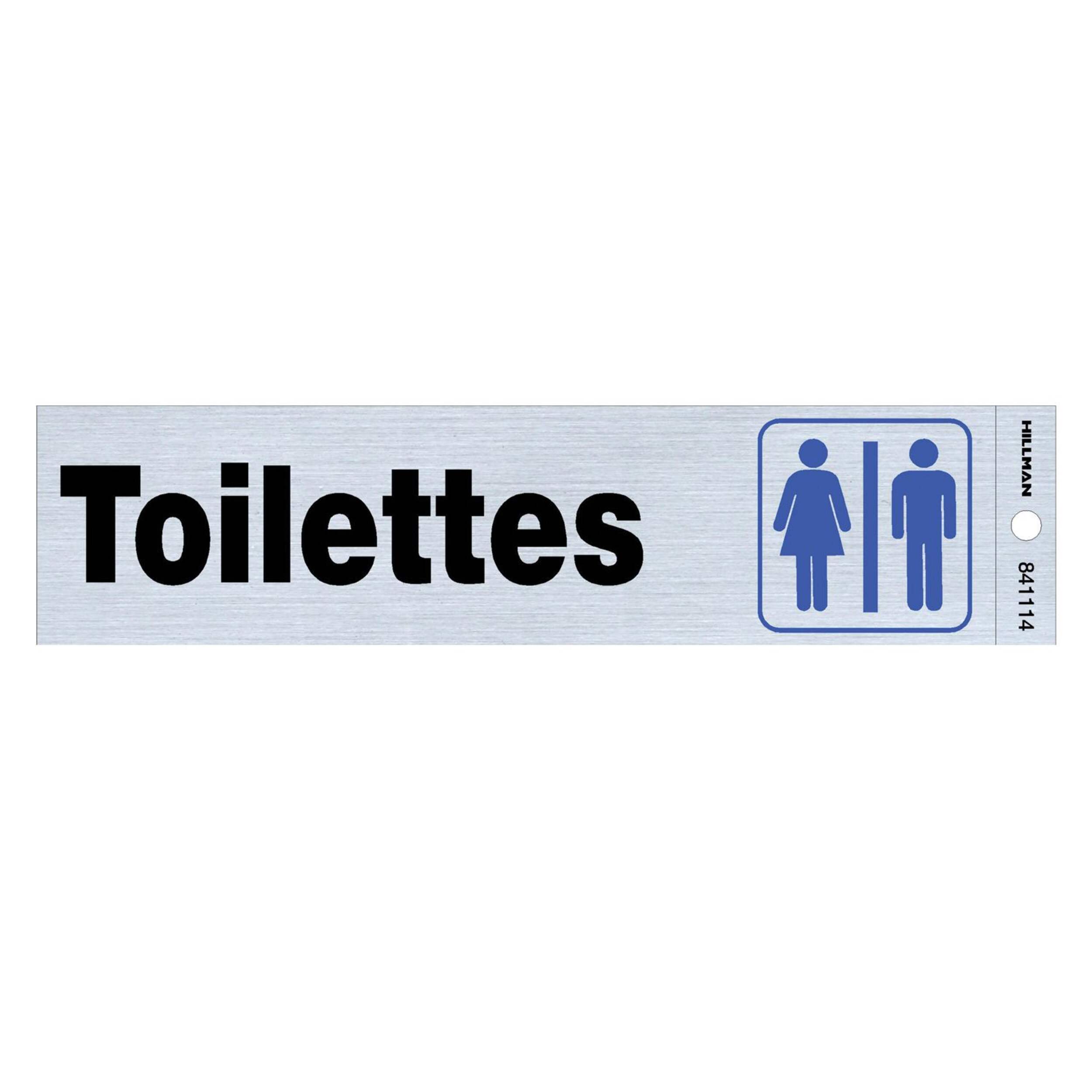 Affiche Toilette, noir, 2 x 8 po Front_Flat
