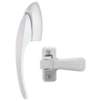 Ideal Security Storm Door Pull Handle Set, White Composite_or_Mixed
