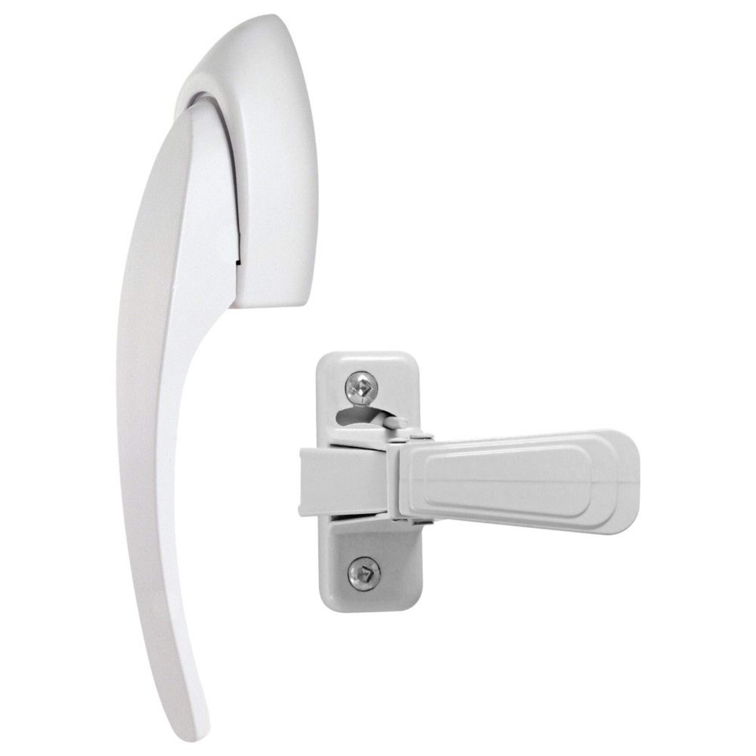 Ideal Security Storm Door Pull Handle Set, White Composite_or_Mixed