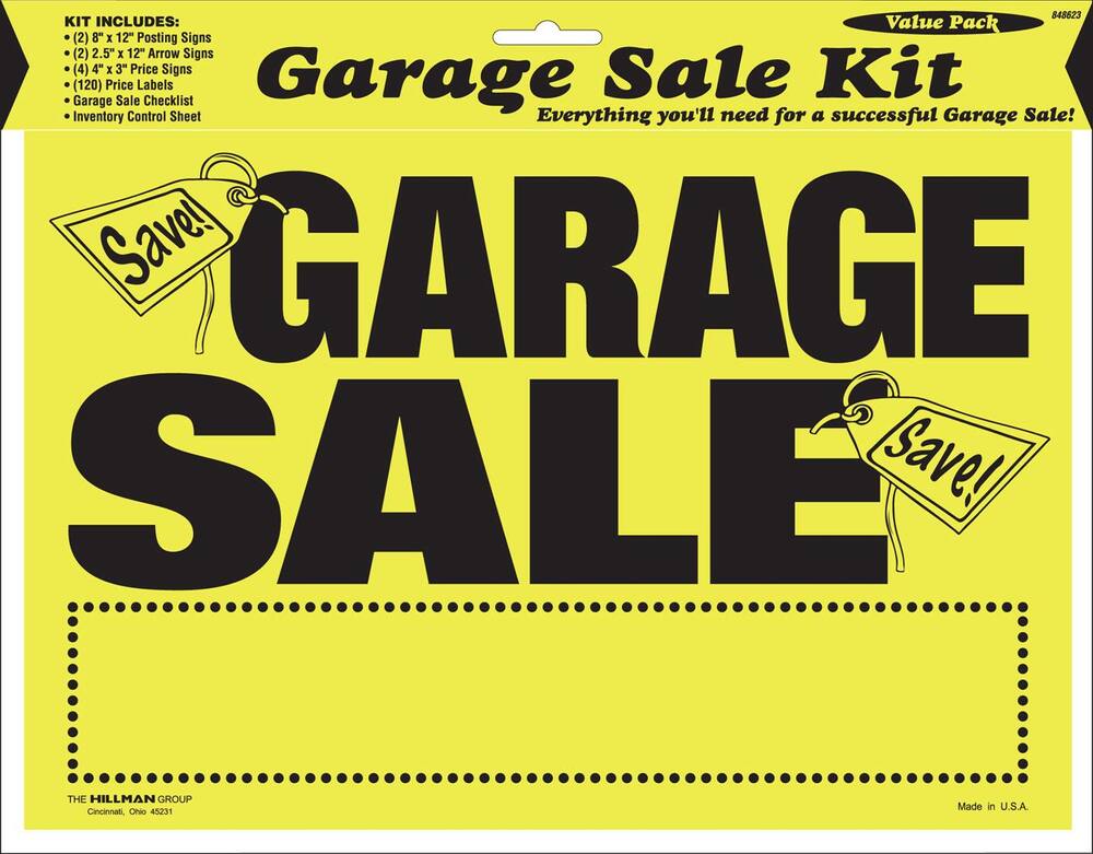 Hillman 848623 Ultimate Garage Sale Kit includes Signs, Posts, Checklists   Stickers, Yellow/Black Canadian Tire