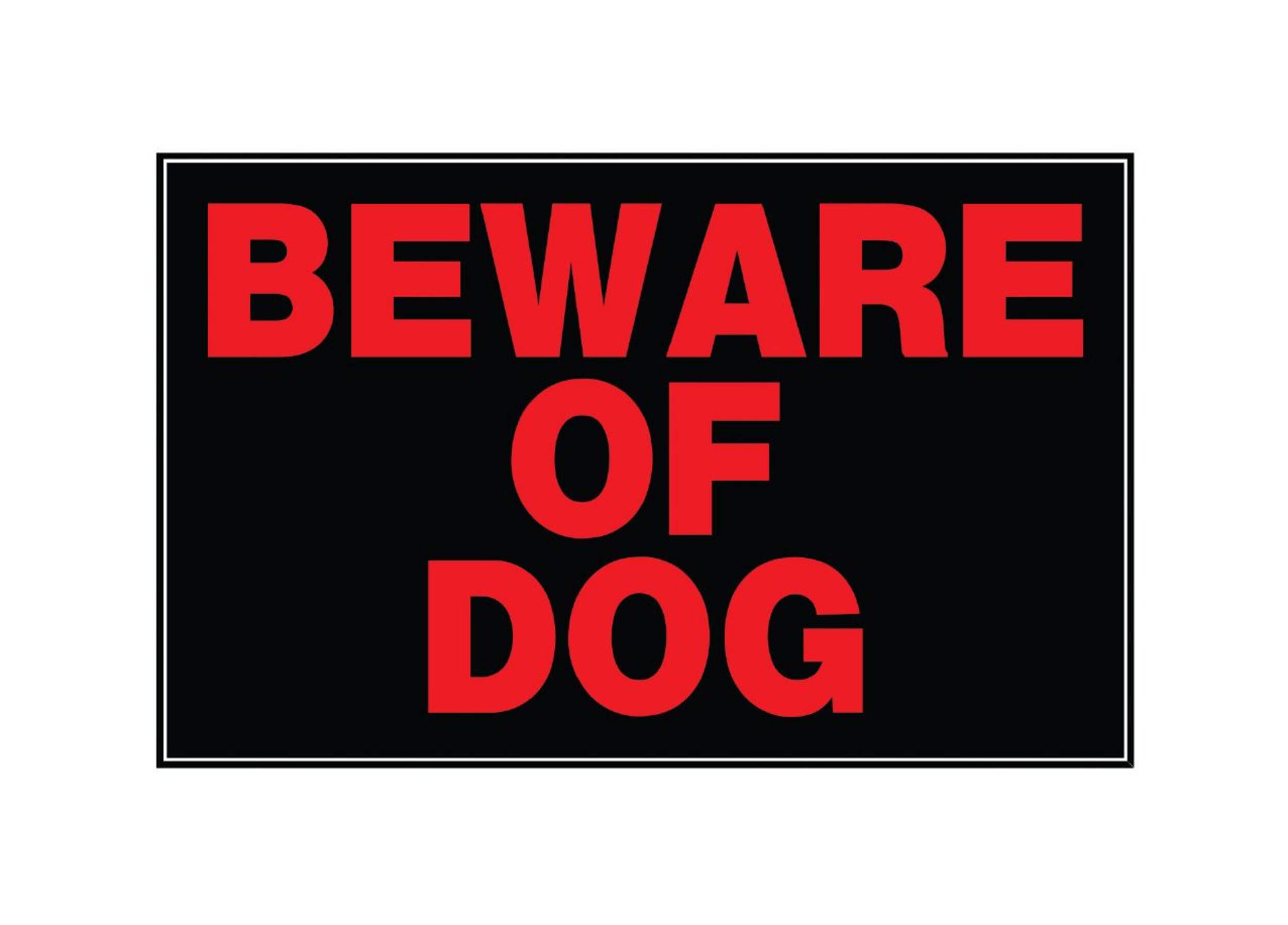 Hillman 840143 Aluminum Self-Adhesive Beware of Dog Sign, 10 x 14-in, Black/Red Front_Flat
