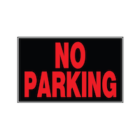 Hillman 840145 Aluminum Self-Adhesive No Parking Sign, 10 x 14-in, Black/Red Front_Flat