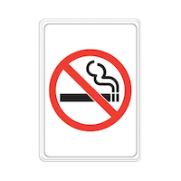 Hillman Self-Adhesive No Smoking Sign, 5 x 7-in, White/Black/Red Front_Flat