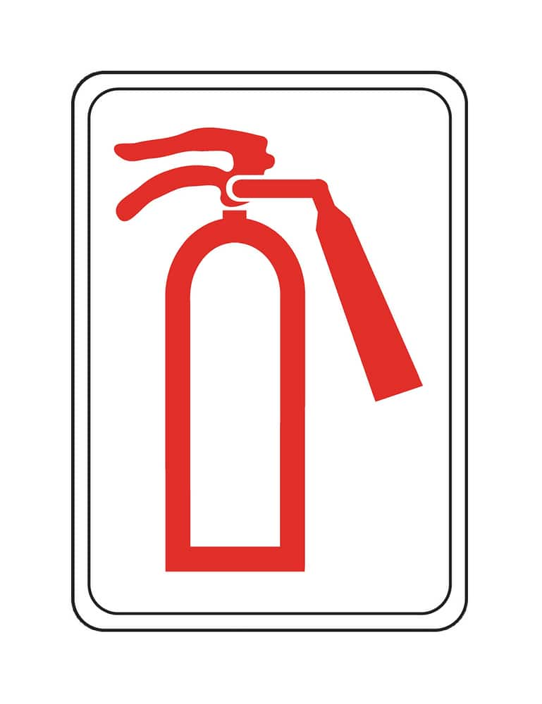 Hillman Self-Adhesive Fire Extinguisher Sign, 5 x 7-in, White/Red ...