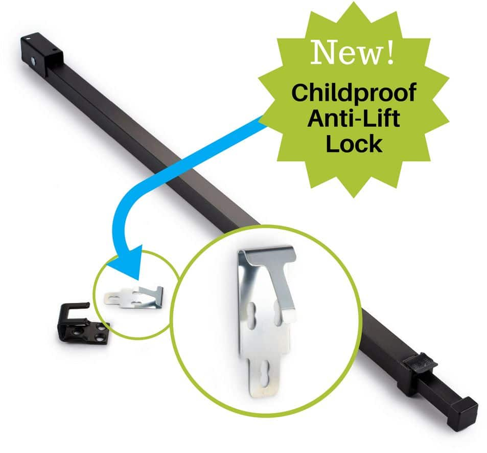 Ideal Security Patio Door Security Bar with Childproof Anti-Lift