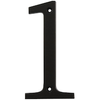 Hillman Steel 4-in Rust-Proof Screw-On Flush Mount House Number, Assorted Options, Satin Black Front_Flat