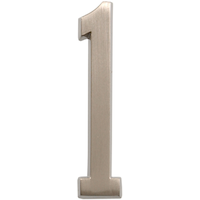 Hillman 843288 Steel 4-in Rust-Proof Self-Adhesive Flush Mount House Number, Assorted Options, Satin Nickel Front_Flat