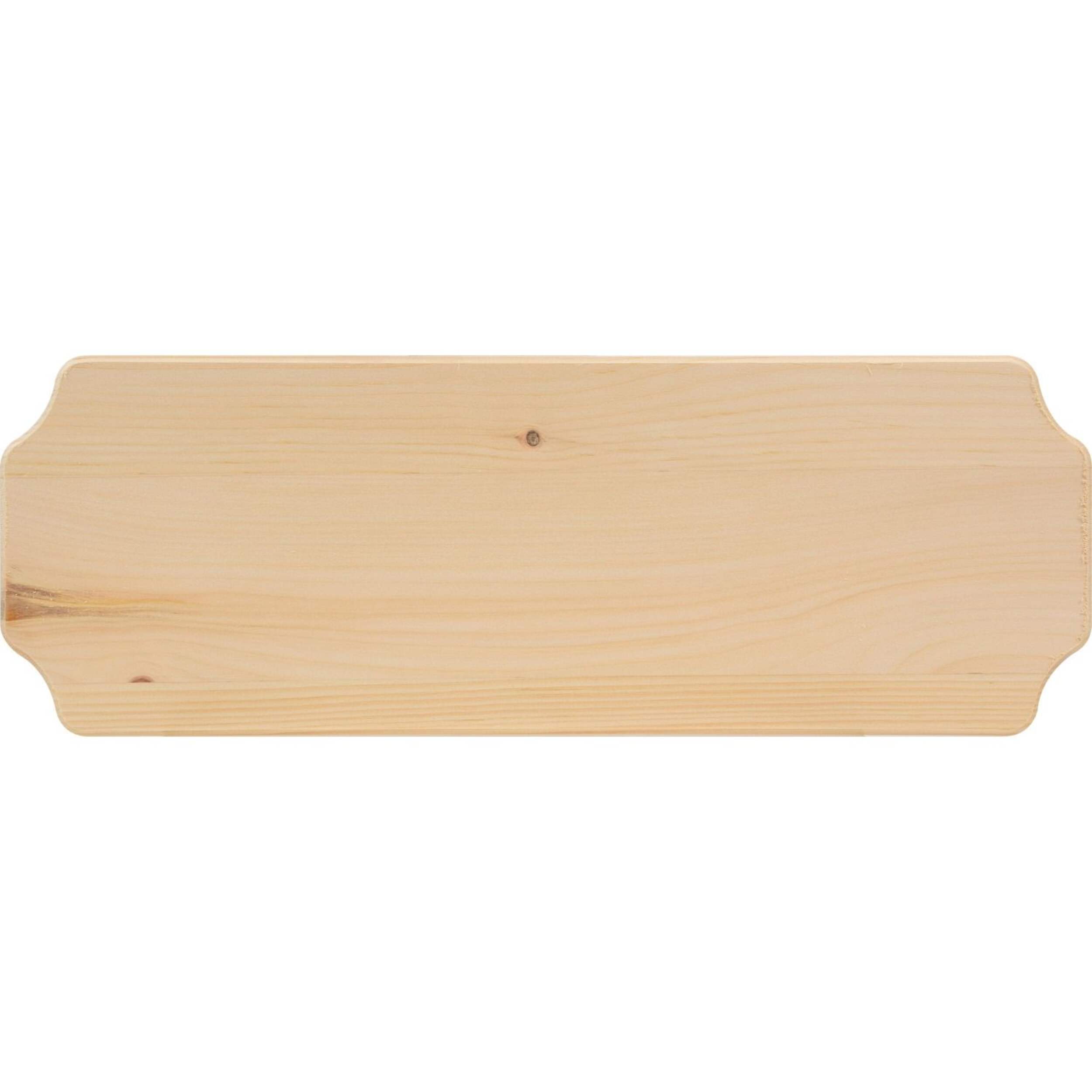 Hillman Screw-On Rectangular Pine Wood House Plaque, 6 x 17-in Front_Flat