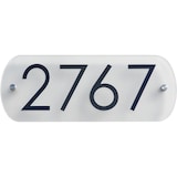 Hillman Screw-On Rectangular Plastic Address Plaque Kit, 5 x 13-in, White Front_Flat