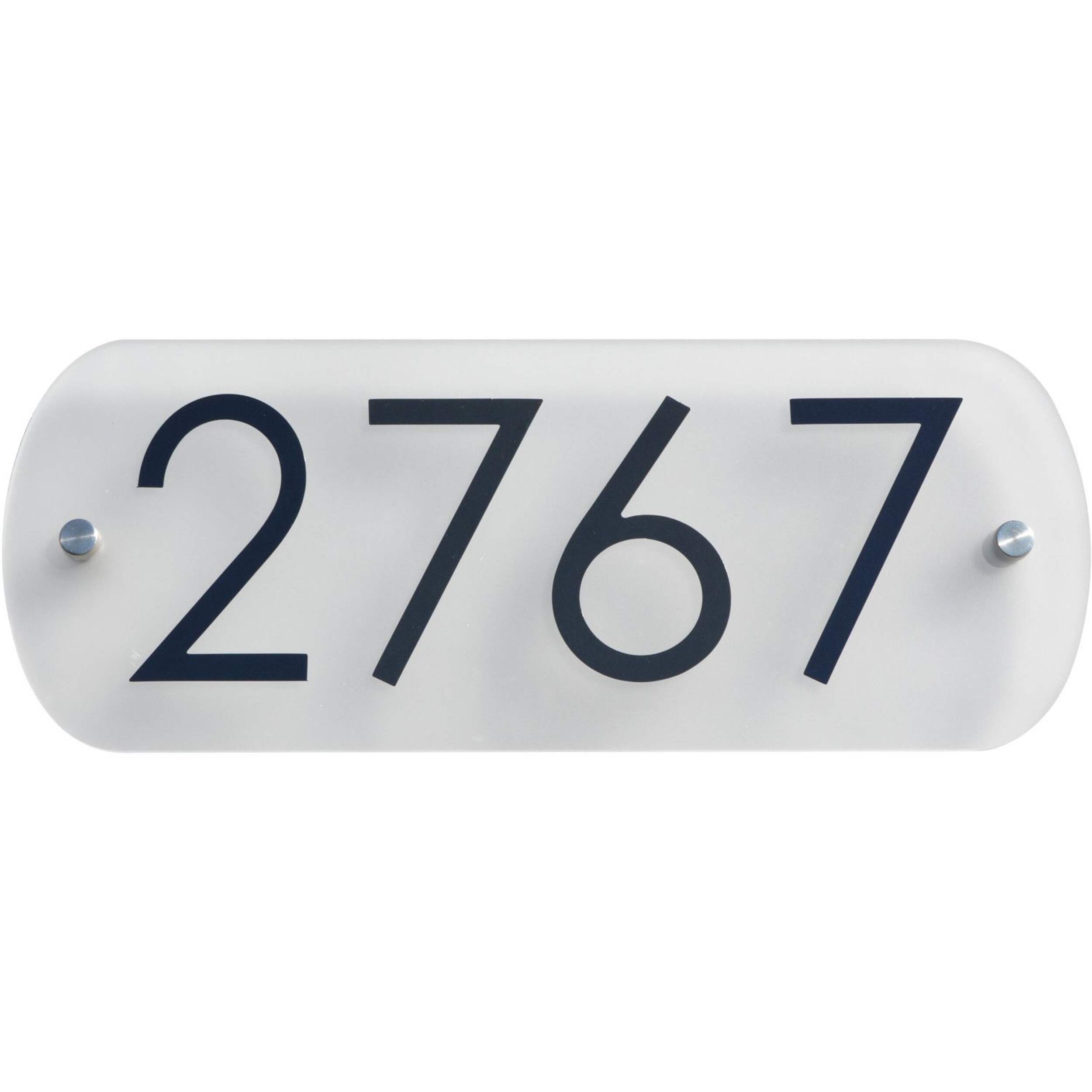 Hillman Screw-On Rectangular Plastic Address Plaque Kit, 5 x 13-in, White Front_Flat
