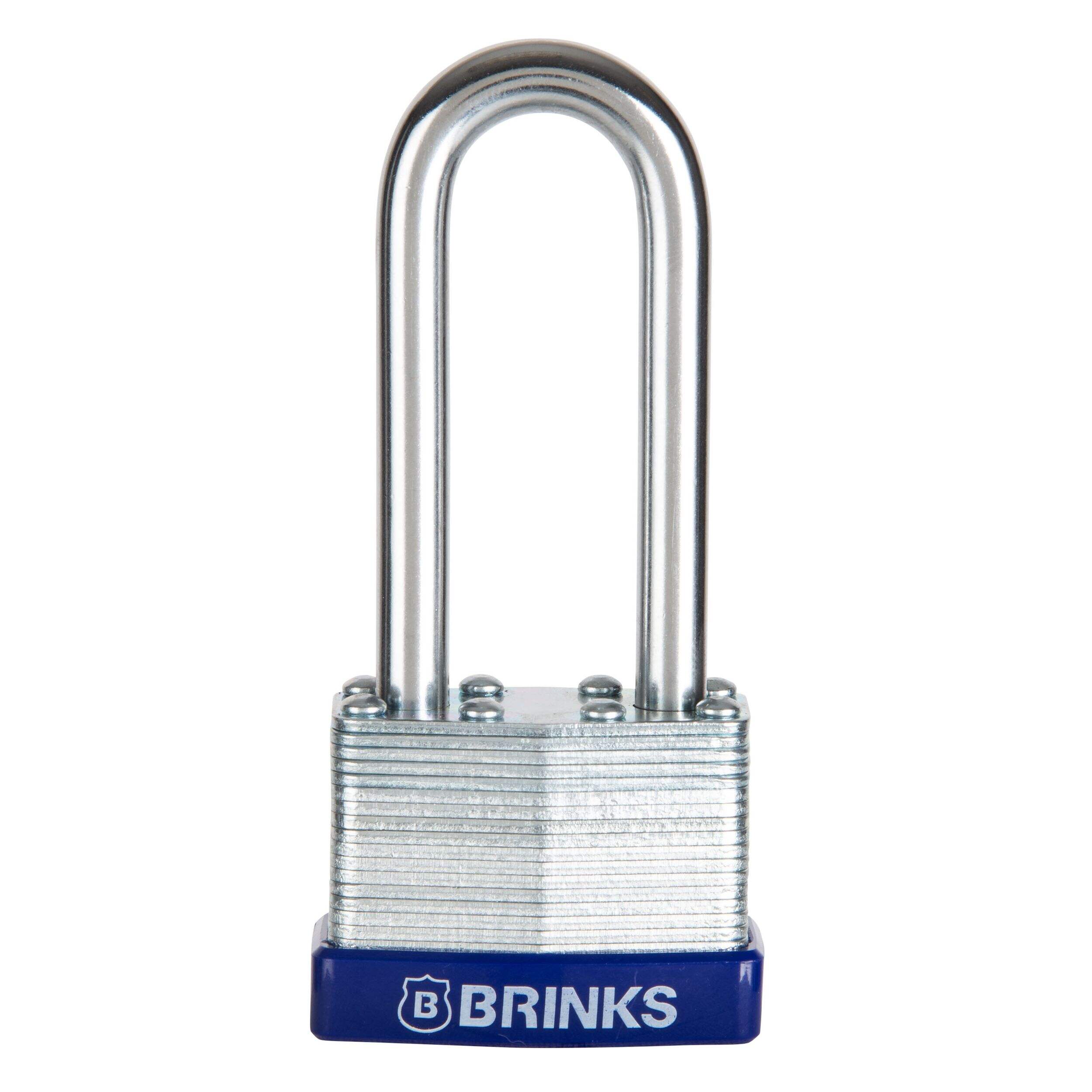 Brinks 44 mm Laminated Steel Long Shackle Lock Front_Flat