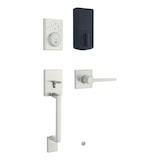 Weiser Elements Keyless Entry Handleset with Deadbolt, 5-Button Electronic Keypad Door Lock, Satin Nickel Front_Three_Fourths_Angled_Right