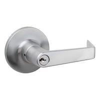 Tell Light Commercial Door Lever, Keyed Entry, Stainless Steel