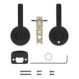 Weiser Henley Passage Door Handle, Non-Locking Reversible Square Exterior/Interior Door Lever, Matte Black Composite_or_Mixed