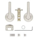 Weiser Henley Passage Door Handle, Non-Locking Reversible Square Exterior/Interior Door Lever, Satin Nickel Composite_or_Mixed