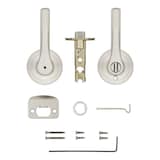 Weiser Henley Privacy Locking Door Handle, Reversible Square Exterior/Interior Door Lever with Lock, Satin Nickel Composite_or_Mixed